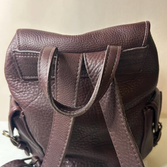 Vintage Style Dark Brown Full Grain Leather Rucksack Backpack main image 2